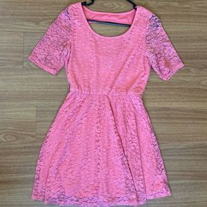 Peach Laced Dress